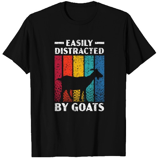 Goats Lover Easily Distracted By Goats Ranch Farm Animal T-Shirts