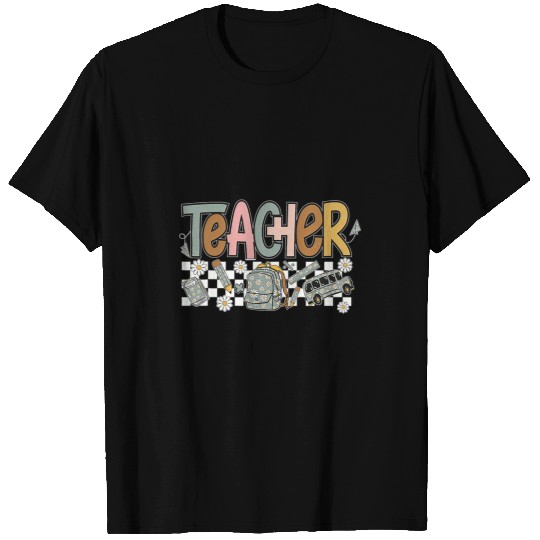 Teacher Back to School Retro Groovy Daisy Florals Hippie T-Shirts