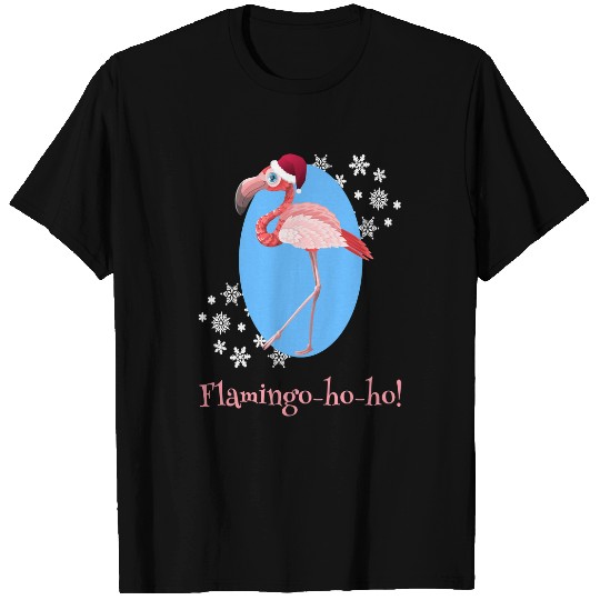 Pink Flamingo Snow Flamingo ho ho Ho Ho Ho Christmas Flamingos T-Shirts