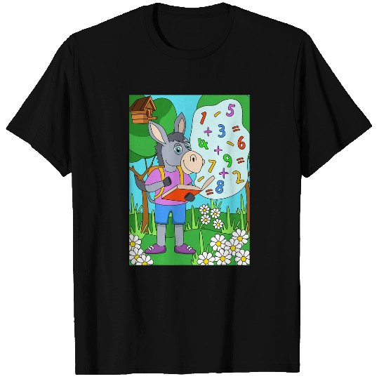 Donkey reading a math book T-Shirts