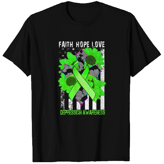 Faith Hope Love Crossing Depression Awareness T-Shirts