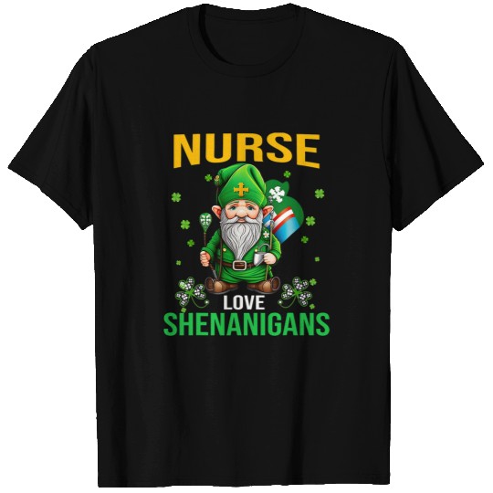 nursess love shenanigans gnome stethoscope st patricks day T-Shirts