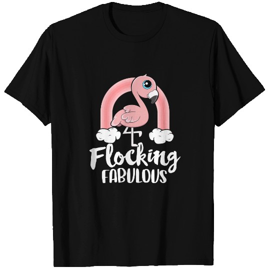 Pink Flamingo Flocking Fabulous Pink Flamingo Party Rainbow Kids Boy Girl Flamingos T-Shirts