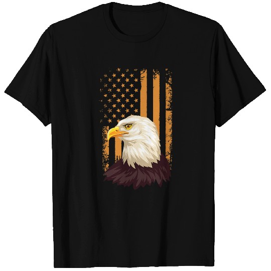 Eagle Flag Orange Bald Eagle American Patriotic T-Shirts