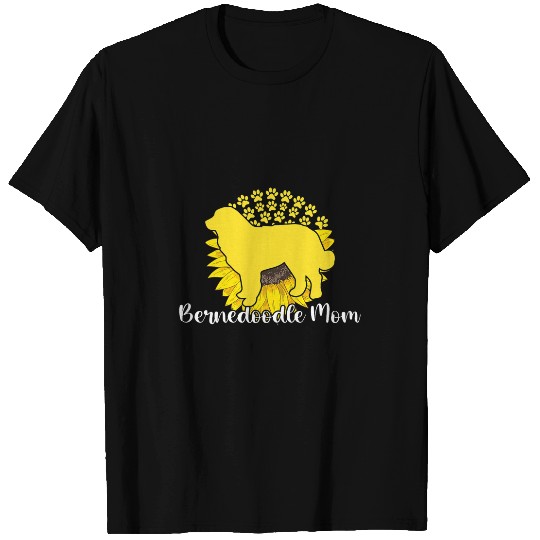 Womens bests Bernedoodle Mom Sunflower Dog Paws Christmas T-Shirts