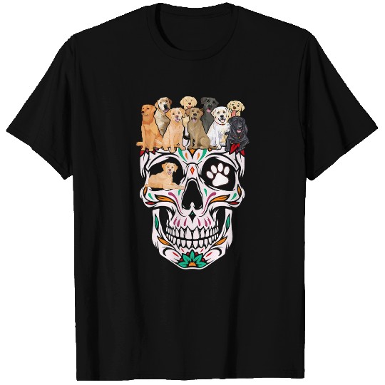 Labrador Lab Dog Mom Sugar Skull Funny Gothic Dog T-Shirts