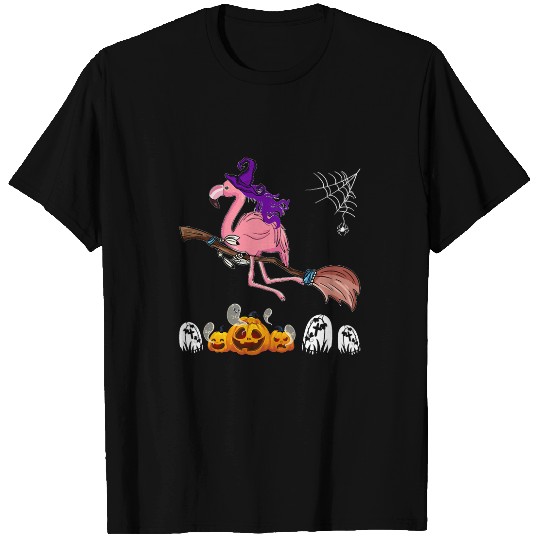 Flamingo Witch Pumpkin Halloween Happy Halloween T-Shirts