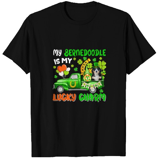 My Bernedoodle Is My Lucky Charm Patricks Day Gnome And Dog T-Shirts