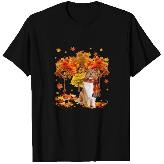 Its Fall Yall Cute Rough Collie Autumn Tree Fall Leaves 20 T-Shirts