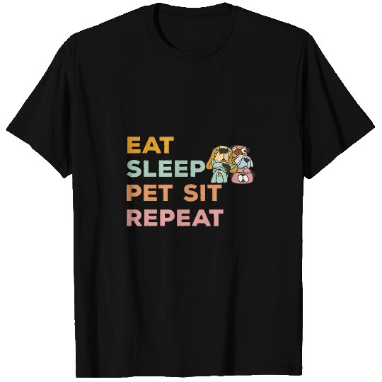 Eat Sleep Pet Sit Repeat Funny Pet Sitter Business Cat Dog T-Shirts