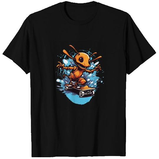 Ant Riding Skateboard Skateboarder Skateboarding Graffiti T-Shirts