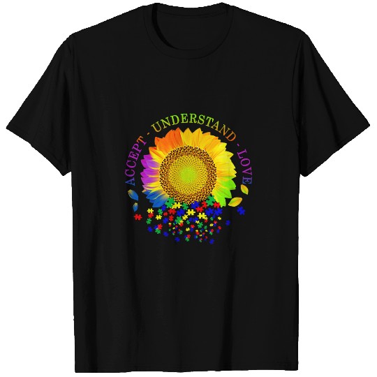 Autism Accept Understand Love Sunflower Autism Awareness 2 68 Neurodiverse T-Shirts