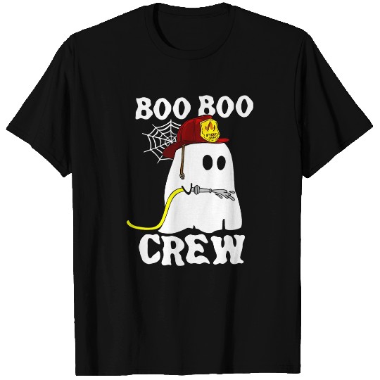 Fireman Firefighter Funny ghosts Boo Boo Crew Firefighter Fireman Halloween Firemen T-Shirts