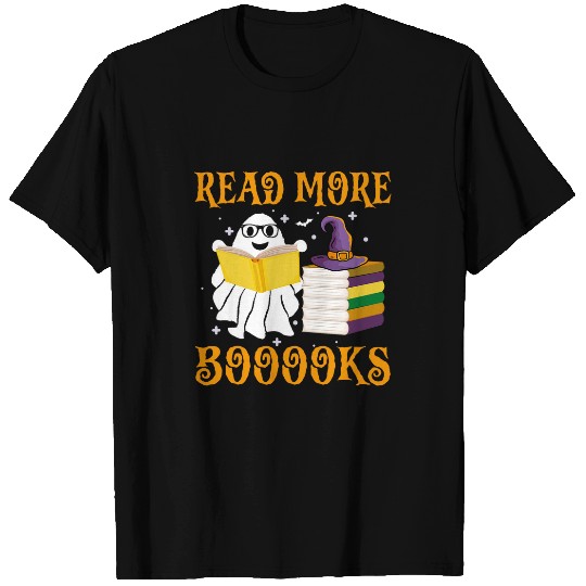Funny Teacher Halloween Cute Booooks ghosts Read More Books T-Shirts