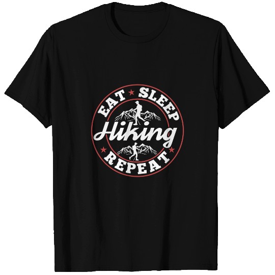 Hiking Hiker Outdoor Eat Sleep Hiking Cool Funny Image Graphic Heartbeat Hiker Holiday Hike T-Shirts