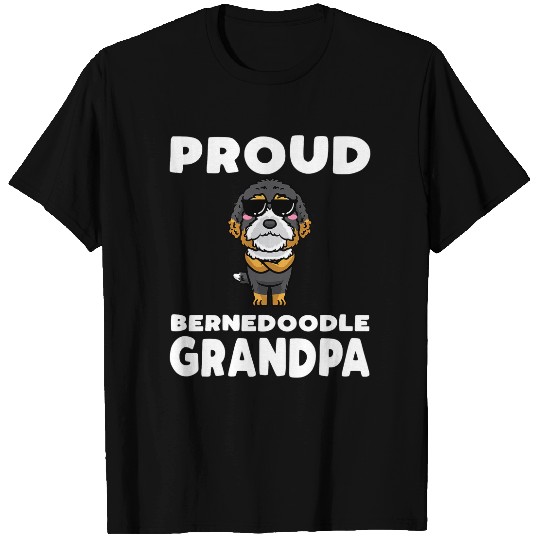 Mens Bernedoodle Dog With Sunglasses T-Shirts