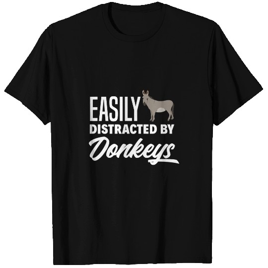 Easily Distracted By Donkeys Funny Donkey Lover T-Shirts