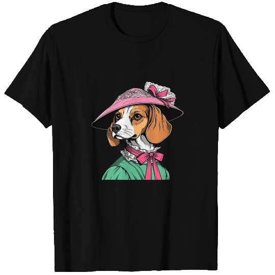 Beagle English Lady Funny Dog Victorian 2 T-Shirts