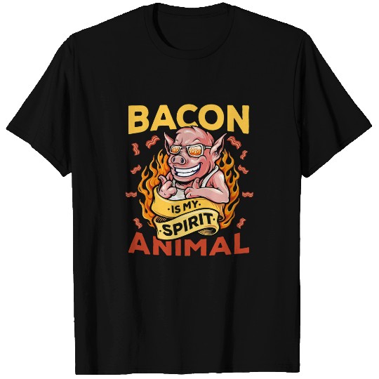 Bacon Is My Spirit Animal Lover Piggy Pig Design T-Shirts