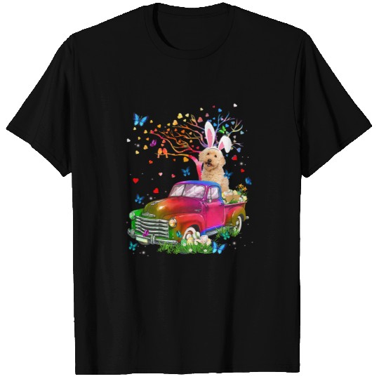 Poodles Bunny Truck Hunting Eggs Tree Easter Day Poodle dog T-Shirts