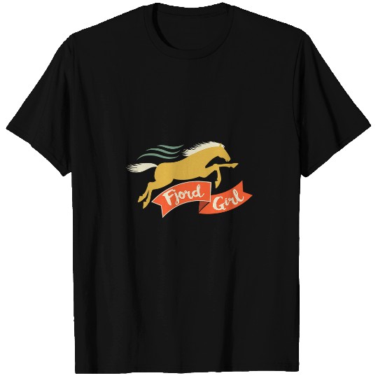 Fjord Girl Horse Lover Horses Racing Rider Riding Equestrian T-Shirts