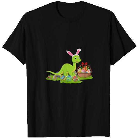 Funny Easter Egg Hunting Bunny Brontosaurus Dinosaur Easter T-Shirts