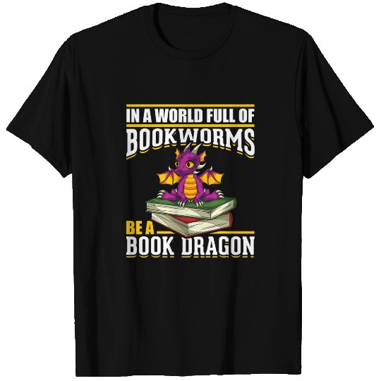 Funny Book Reading Bookworm Librarian Cute Book Dragon T-Shirts