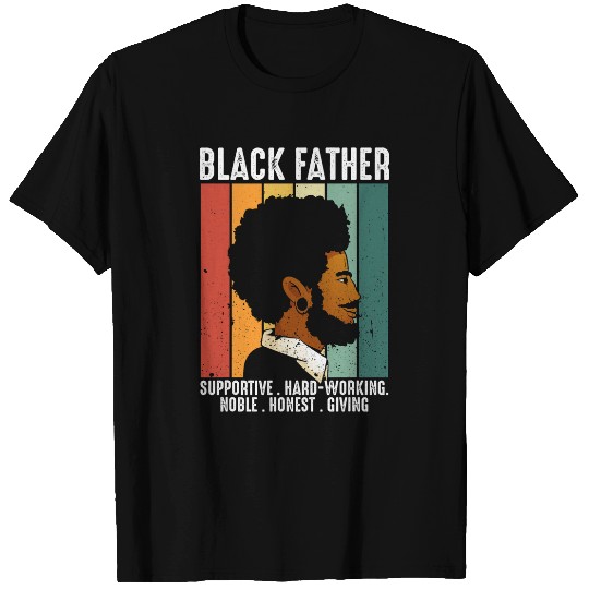 Black Father King Values Afro American Dad Black History T-Shirts