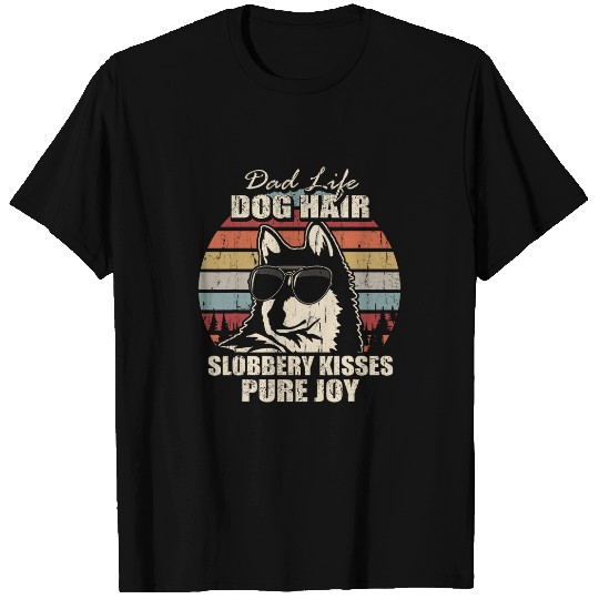Alaskan Klee Kai Dad Life Dog Hair Slobbery Kisses Fathers T-Shirts