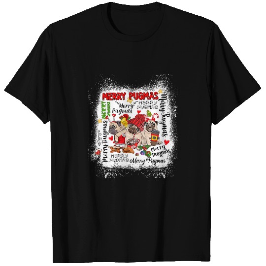 Pug Lover Merry Pugmas Christmas Mom xmass Coffee Lovers Women 43 Pugs Dog T-Shirts