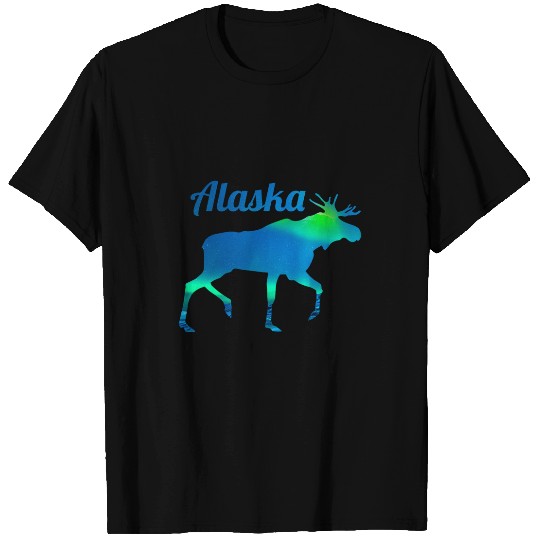 Alaska Moose Souvenir Keepsake Alaskan Northern Lights Adult T-Shirts