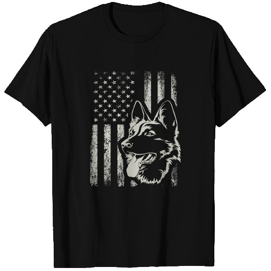 GSD Patriotic German Shepherd AMERICAN FLAG Dog Lover German Shepherd Dog Dog T-Shirts