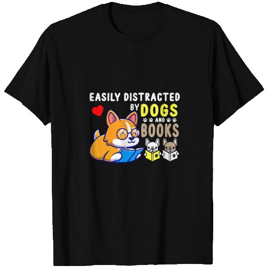 Funny Book Lovers Dog  Reading Reader Nerd Librarian 2 T-Shirts