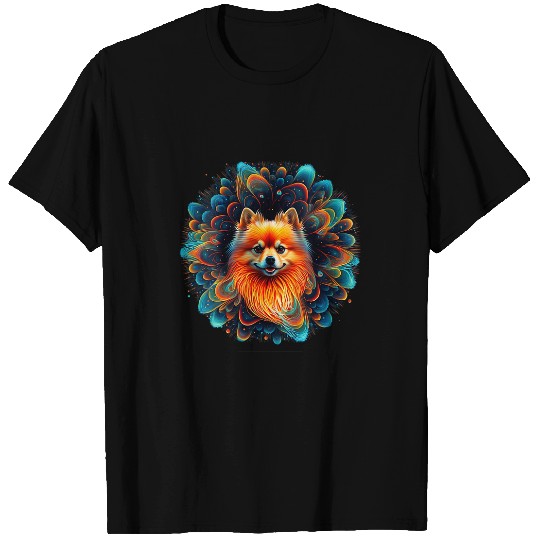 Dog Pomeranian Womens Cute Pomeranian Dog on Pomeranian Lover VNeck T-Shirts