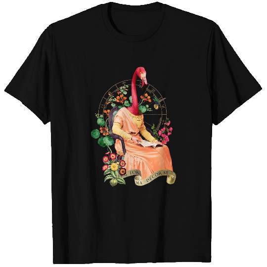 FANCY ART READING DRESSED FLAMINGO T-Shirts