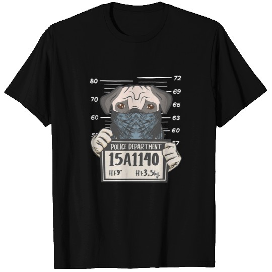 Pug Lover Mugshot Pugs Breed 32 Pugs Dog T-Shirts