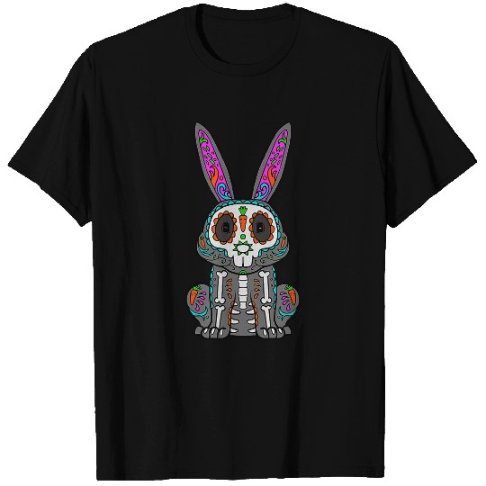 Skeletons Skulls Rabbit Day Of Deads Mexican Bunny Lover Rabbit Sugar Skull T-Shirts