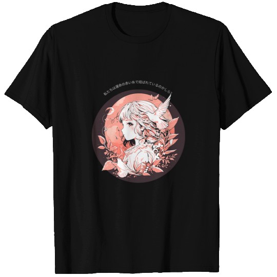 Anime Girl and Red String of Fate T-Shirts