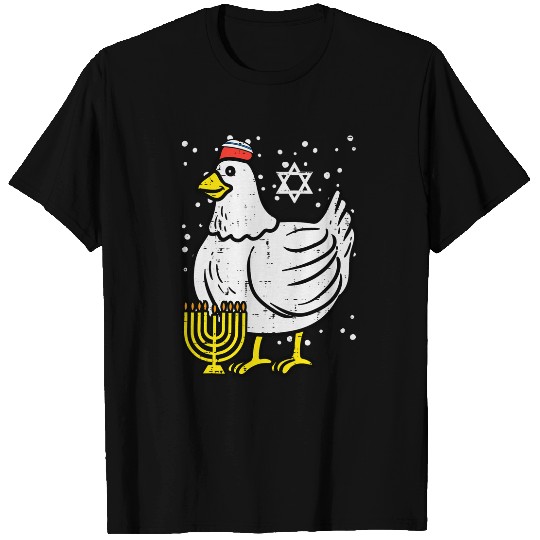 Chicken Lover Hanukkah Chicken Chanukah Farm Jewish Farmer Men Women Kids T-Shirts