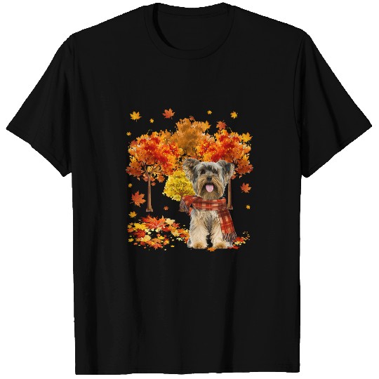 Its Fall Yall Cute Yorkie Autumn Tree Fall Leaves 6 T-Shirts