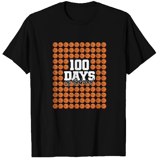 Funny Basketball 100 Days of School Basketball 100th Day School Gym Teacher T-Shirts