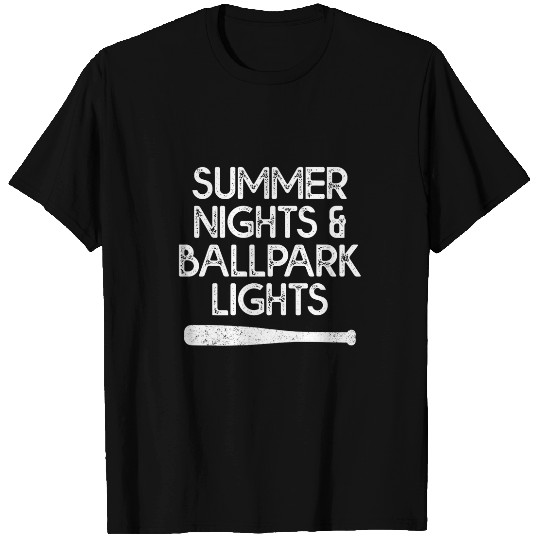 Sport Baseball Softball Team Summer Nights Ballpark Lights T-Shirts