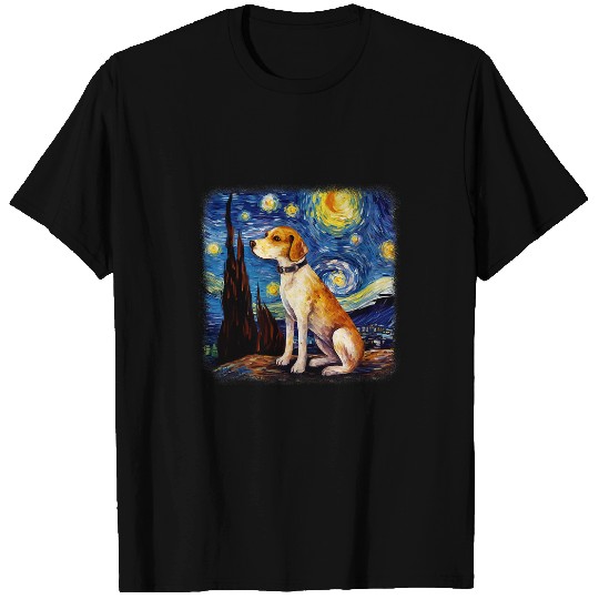 Dog in starry night van gogh Beagle T-Shirts