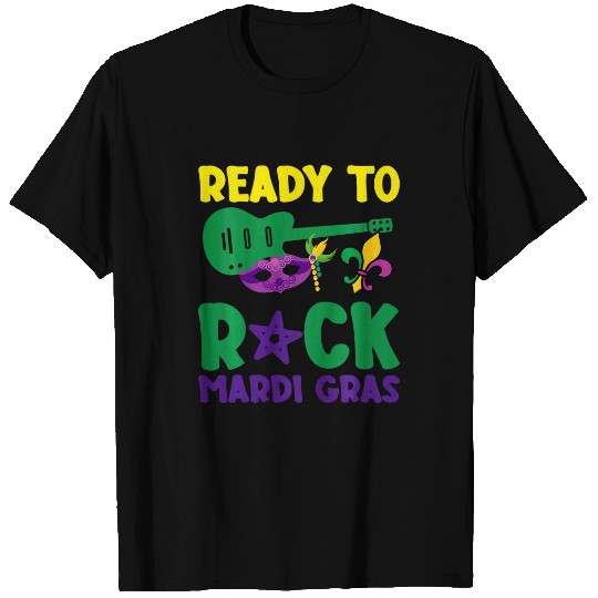 Funny Guitar Kids Ready To Rock Mardi Gras Guitar Music Guitarist Boy Toddler T-Shirts