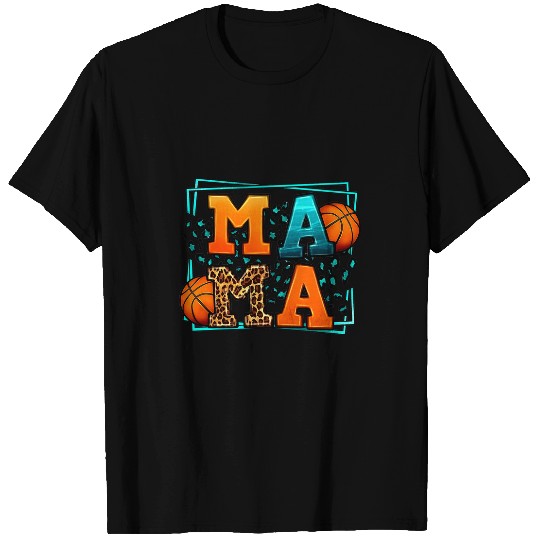 Funny Basketball Leopard Basketball Mama Funny Baseball Lover Mom Mothers Day T-Shirts
