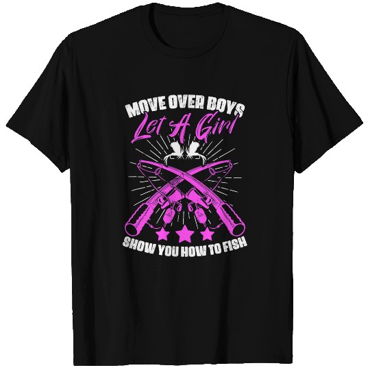 Fishing Girl Angler Rod Boating Fisher Fish Fishermen Girl Fisher T-Shirts