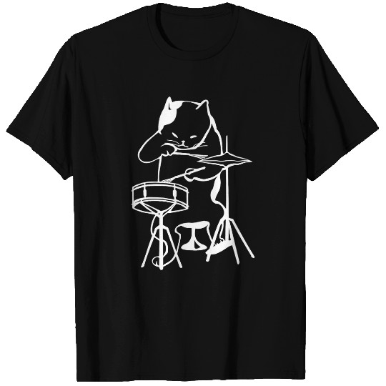 Funny Drummer black cats Drumming Drummers Percussionists Musician Gift T-Shirts