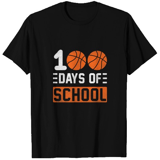 Funny Basketball 100 Days Of School Basketball 100th Day Of School Boys Girls T-Shirts