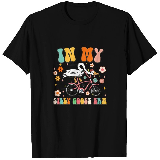 Groovy In My Silly Goose Era Funny Duck Saying Goose Meme T-Shirts