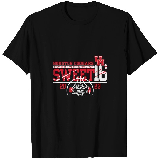 Funny Basketball Houston Cougars Sweet 16 Basketball Black T-Shirts